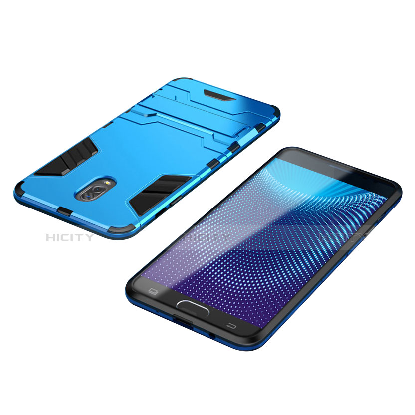 Coque Contour Silicone et Plastique Housse Etui Mat avec Support pour Samsung Galaxy C8 C710F Plus