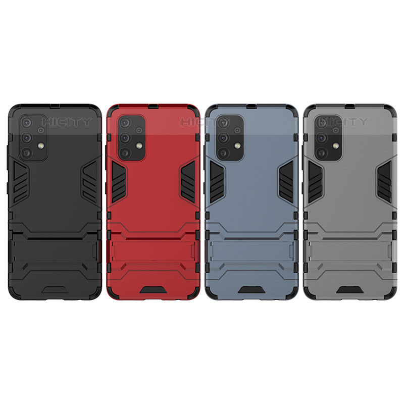 Coque Contour Silicone et Plastique Housse Etui Mat avec Support pour Samsung Galaxy M32 5G Plus