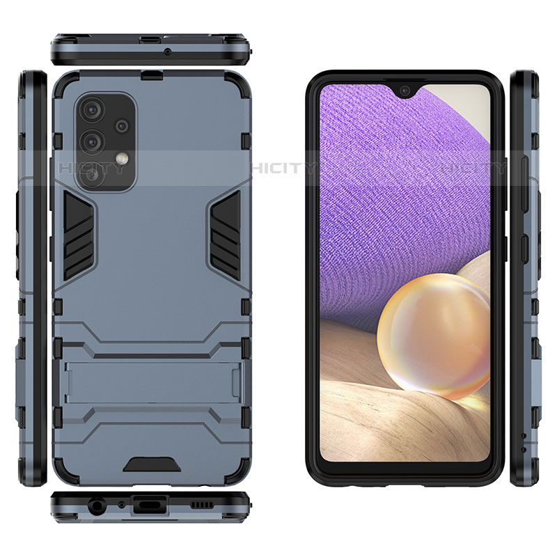 Coque Contour Silicone et Plastique Housse Etui Mat avec Support pour Samsung Galaxy M32 5G Plus