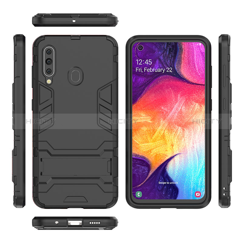 Coque Contour Silicone et Plastique Housse Etui Mat avec Support pour Samsung Galaxy M40 Plus