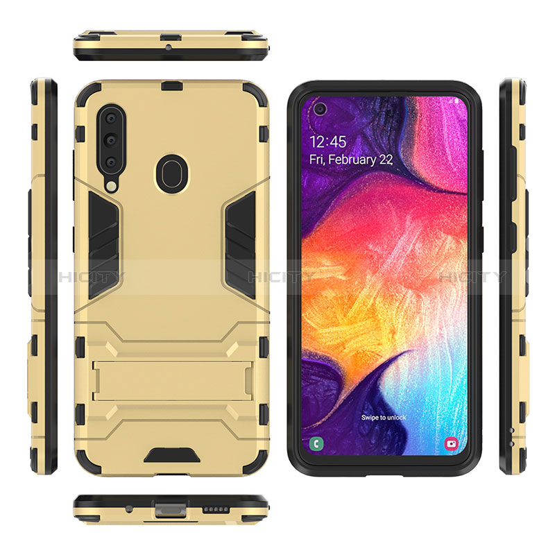 Coque Contour Silicone et Plastique Housse Etui Mat avec Support pour Samsung Galaxy M40 Plus