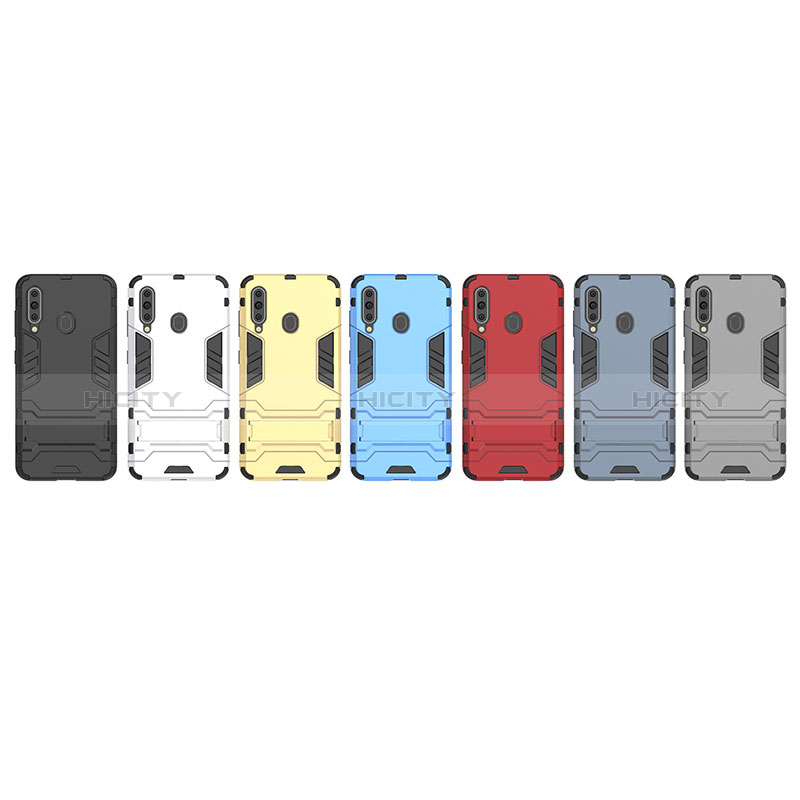 Coque Contour Silicone et Plastique Housse Etui Mat avec Support pour Samsung Galaxy M40 Plus