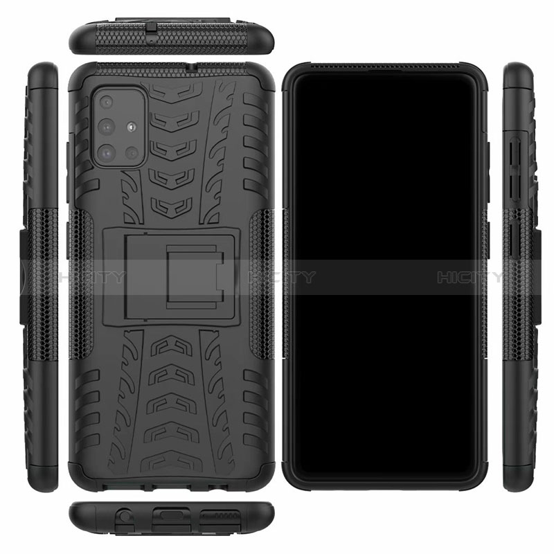 Coque Contour Silicone et Plastique Housse Etui Mat avec Support pour Samsung Galaxy M40S Plus