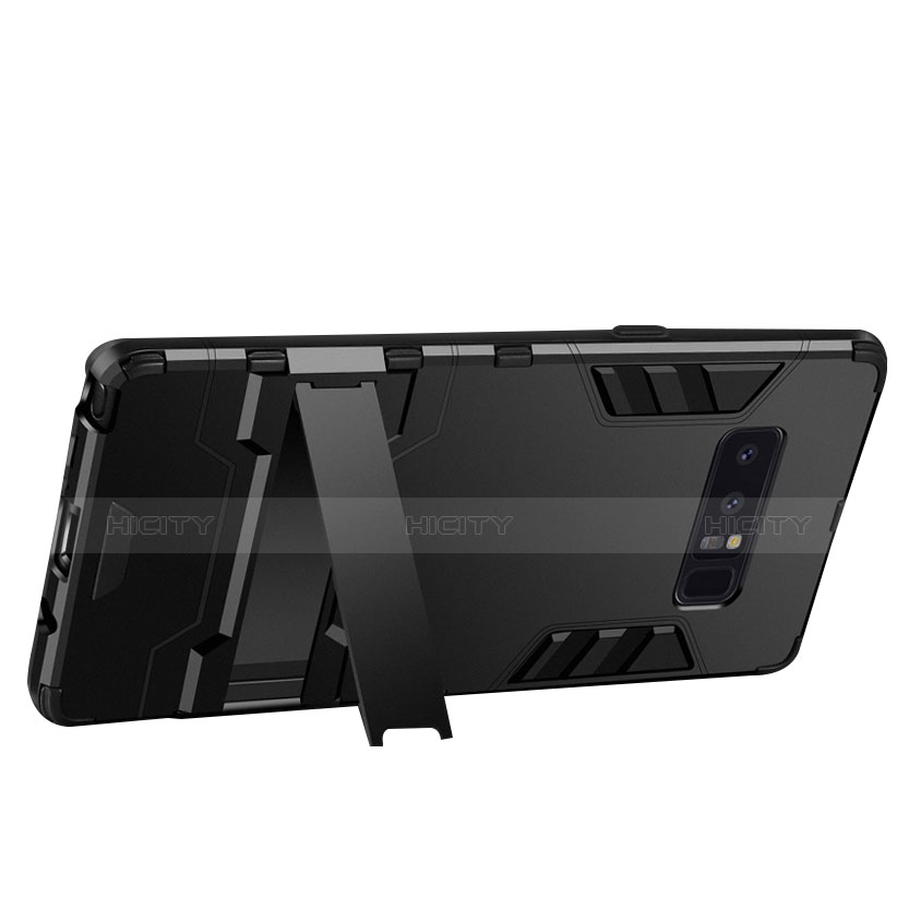 Coque Contour Silicone et Plastique Housse Etui Mat avec Support pour Samsung Galaxy Note 8 Plus