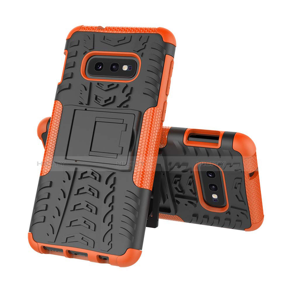 Coque Contour Silicone et Plastique Housse Etui Mat avec Support pour Samsung Galaxy S10e Plus