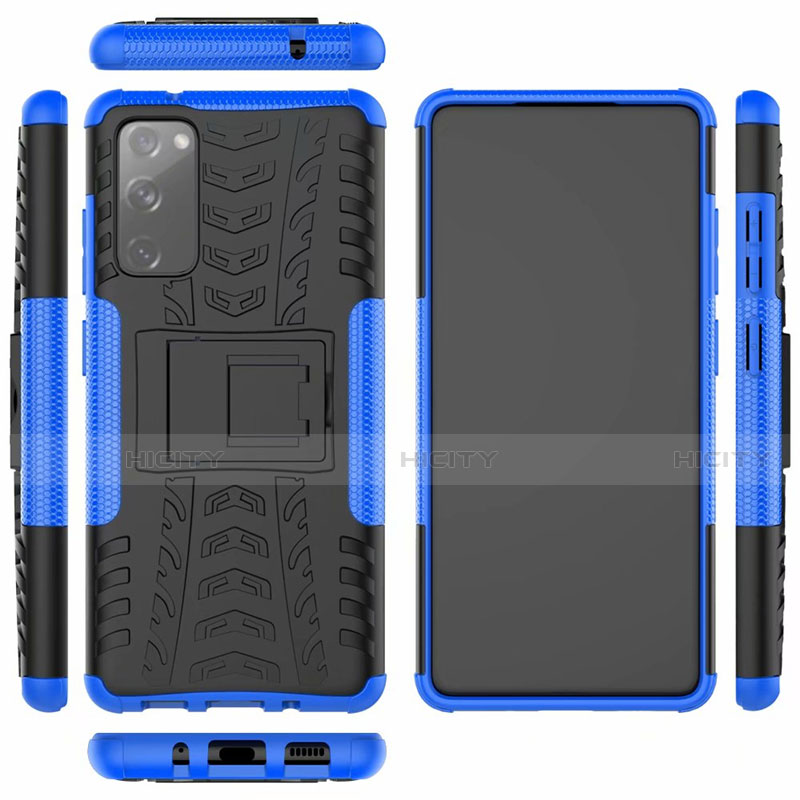 Coque Contour Silicone et Plastique Housse Etui Mat avec Support pour Samsung Galaxy S20 FE 5G Plus