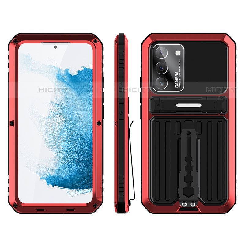 Coque Contour Silicone et Plastique Housse Etui Mat avec Support pour Samsung Galaxy S21 5G Rouge Plus