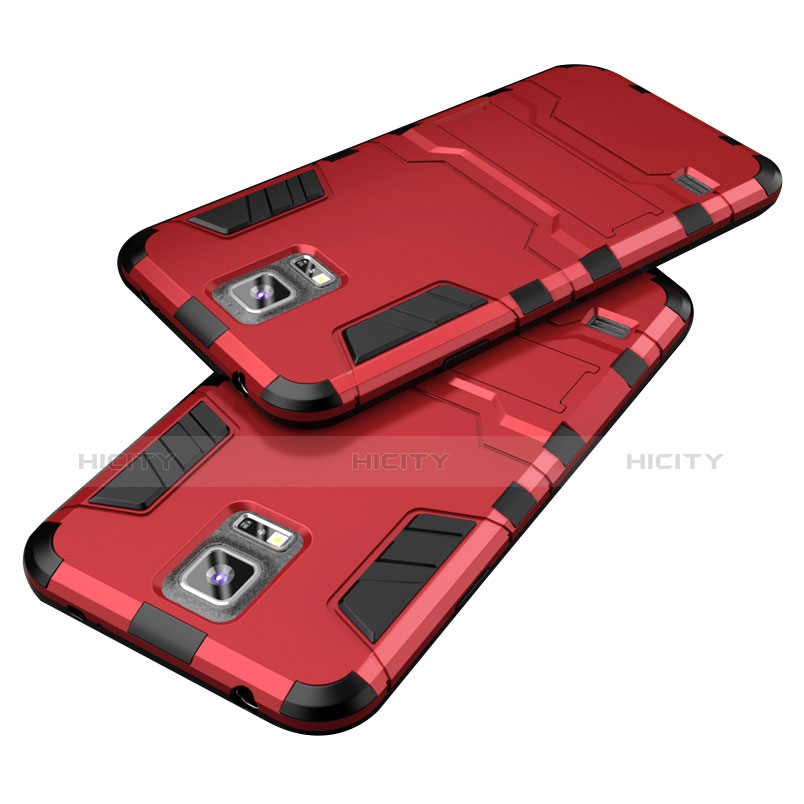 Coque Contour Silicone et Plastique Housse Etui Mat avec Support pour Samsung Galaxy S5 G900F G903F Plus