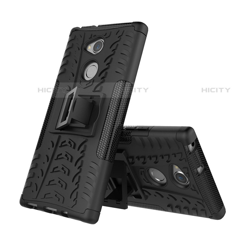 Coque Contour Silicone et Plastique Housse Etui Mat avec Support pour Sony Xperia XA2 Plus Plus