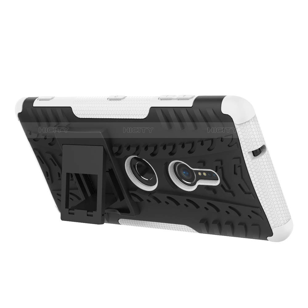 Coque Contour Silicone et Plastique Housse Etui Mat avec Support pour Sony Xperia XZ3 Plus