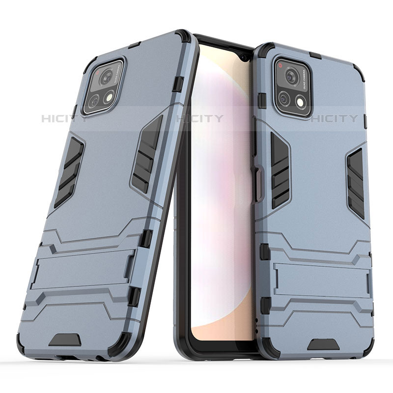 Coque Contour Silicone et Plastique Housse Etui Mat avec Support pour Vivo iQOO U3x 5G Plus