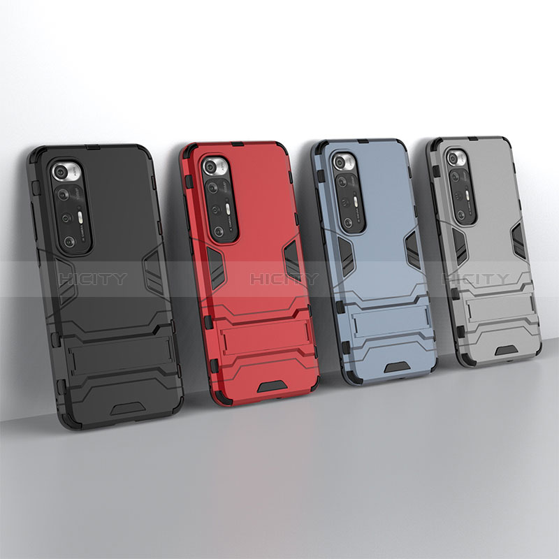 Coque Contour Silicone et Plastique Housse Etui Mat avec Support pour Xiaomi Mi 10S 5G Plus