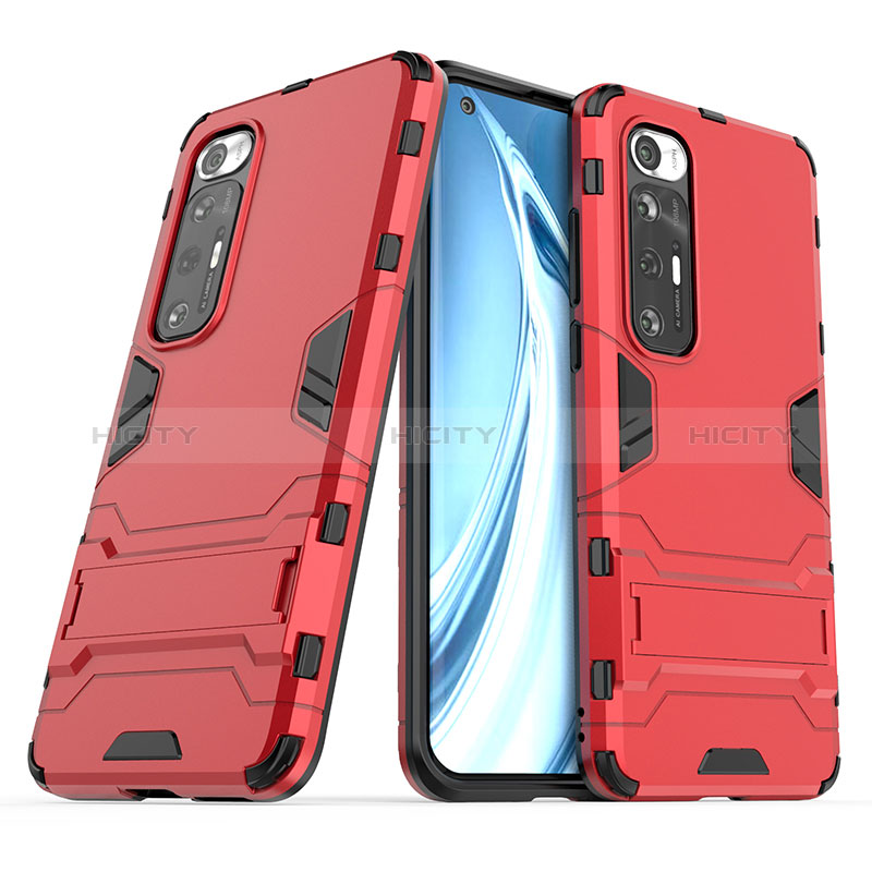 Coque Contour Silicone et Plastique Housse Etui Mat avec Support pour Xiaomi Mi 10S 5G Plus