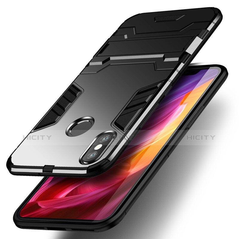 Coque Contour Silicone et Plastique Housse Etui Mat avec Support pour Xiaomi Mi Mix 3 Plus