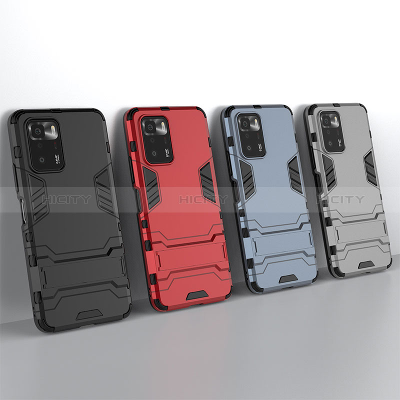 Coque Contour Silicone et Plastique Housse Etui Mat avec Support pour Xiaomi Poco X3 GT 5G Plus