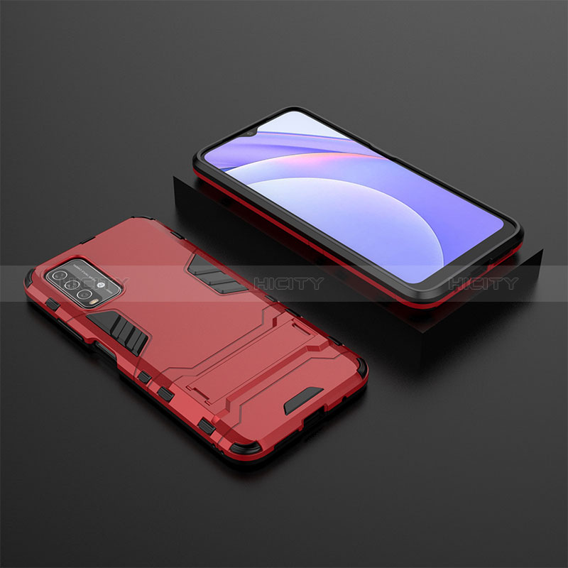 Coque Contour Silicone et Plastique Housse Etui Mat avec Support pour Xiaomi Redmi 9 Power Plus