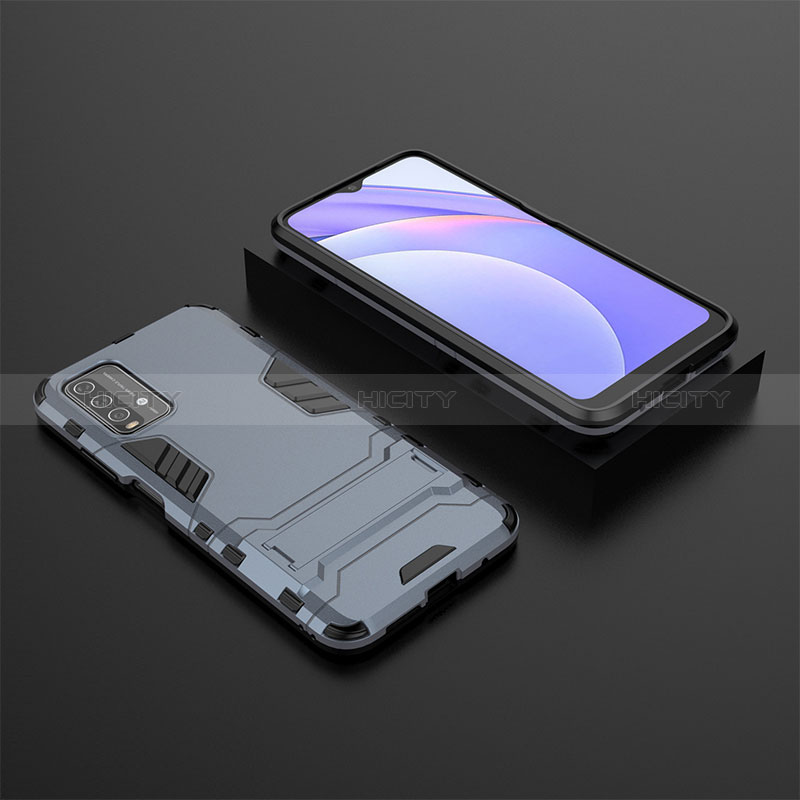 Coque Contour Silicone et Plastique Housse Etui Mat avec Support pour Xiaomi Redmi 9 Power Plus