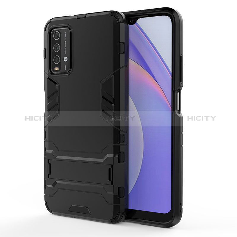 Coque Contour Silicone et Plastique Housse Etui Mat avec Support pour Xiaomi Redmi 9 Power Plus