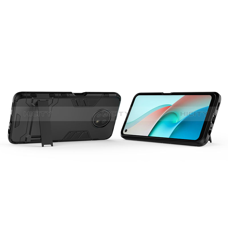 Coque Contour Silicone et Plastique Housse Etui Mat avec Support pour Xiaomi Redmi Note 9 5G Plus