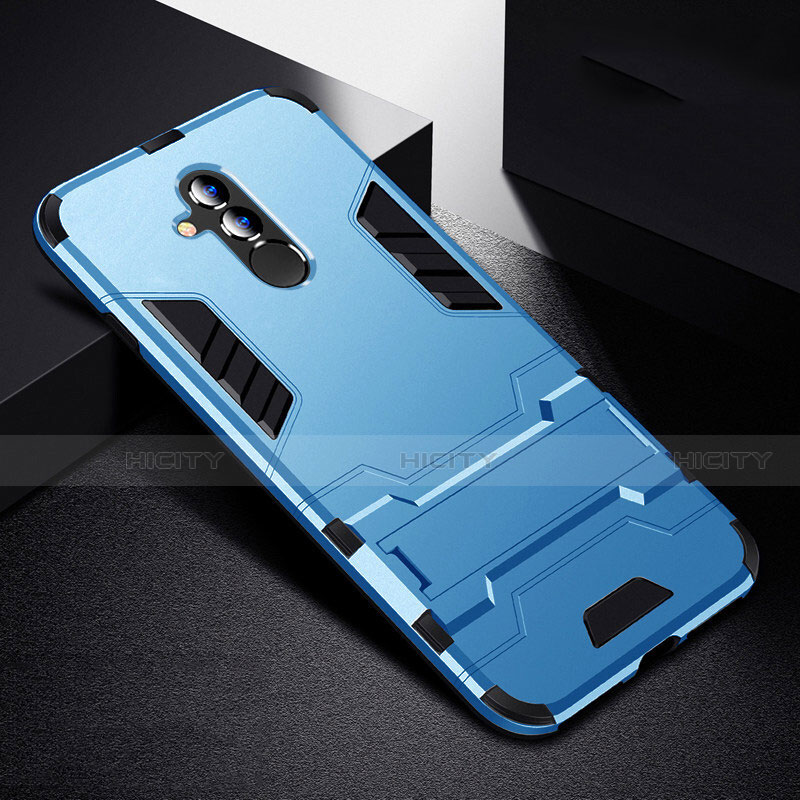 Coque Contour Silicone et Plastique Housse Etui Mat avec Support R01 pour Huawei Mate 20 Lite Plus