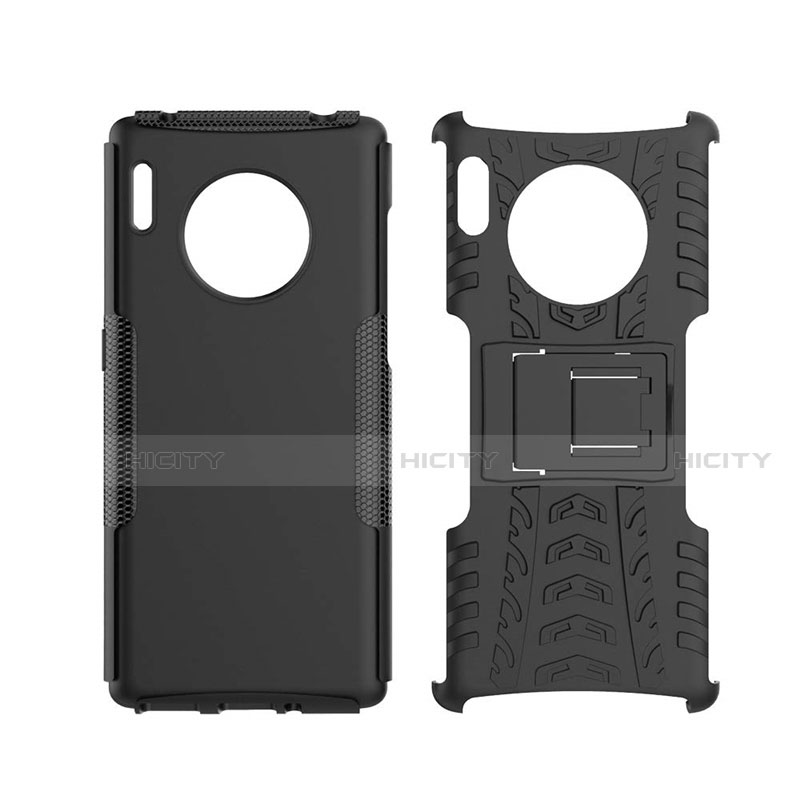 Coque Contour Silicone et Plastique Housse Etui Mat avec Support R01 pour Huawei Mate 30 5G Plus