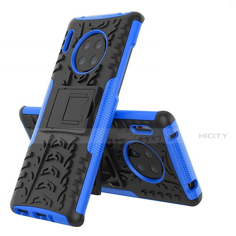 Coque Contour Silicone et Plastique Housse Etui Mat avec Support R01 pour Huawei Mate 30E Pro 5G Plus