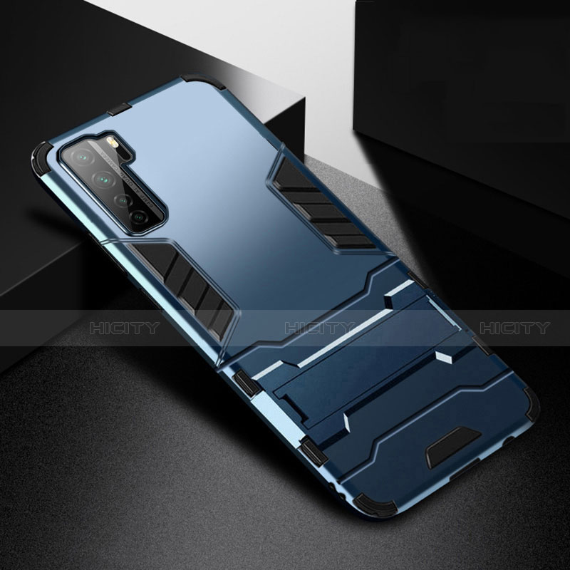 Coque Contour Silicone et Plastique Housse Etui Mat avec Support R01 pour Huawei Nova 7 SE 5G Plus