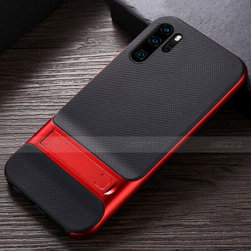 Coque Contour Silicone et Plastique Housse Etui Mat avec Support R01 pour Huawei P30 Pro New Edition Plus