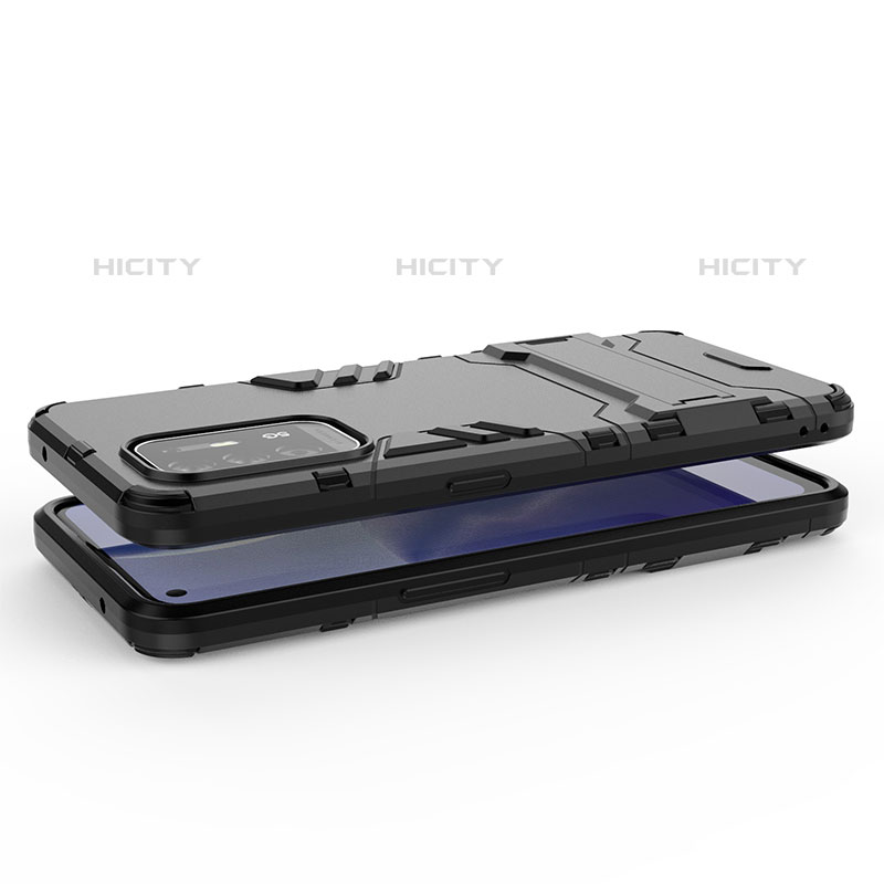 Coque Contour Silicone et Plastique Housse Etui Mat avec Support R01 pour Oppo F19 Pro+ Plus 5G Plus