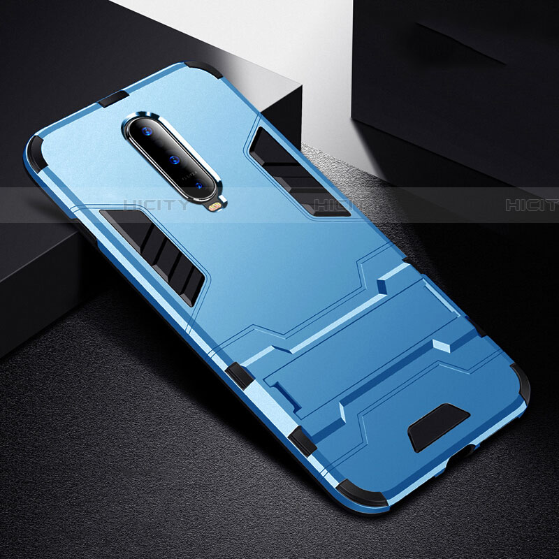 Coque Contour Silicone et Plastique Housse Etui Mat avec Support R01 pour Oppo RX17 Pro Plus