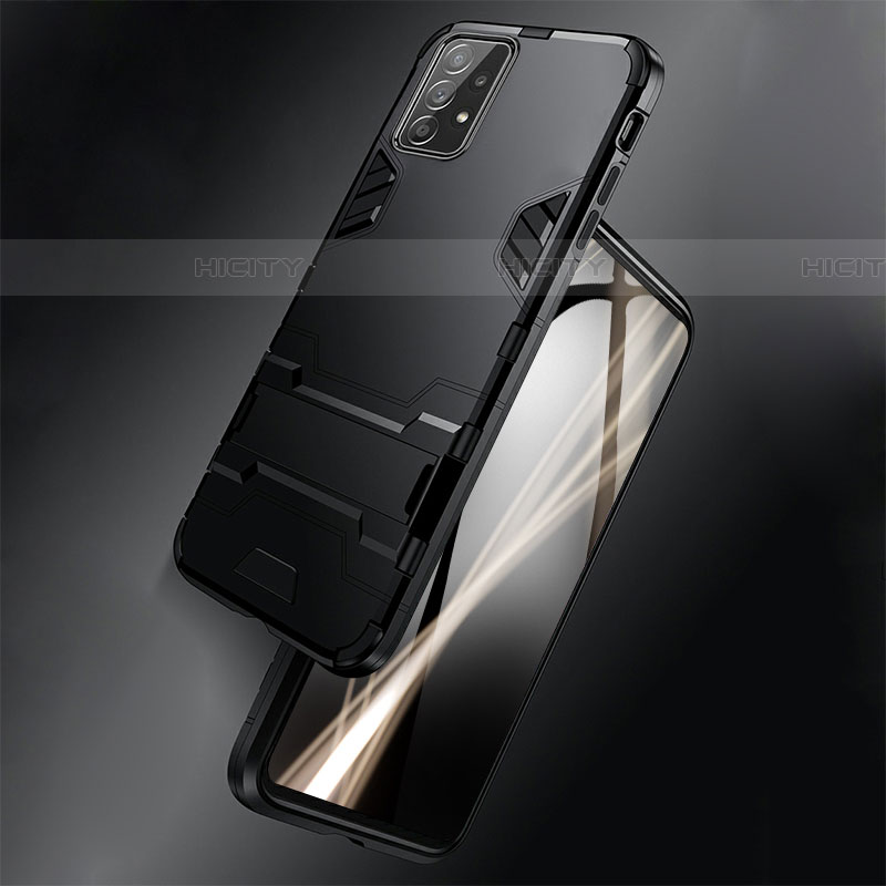 Coque Contour Silicone et Plastique Housse Etui Mat avec Support R01 pour Samsung Galaxy A52 4G Plus