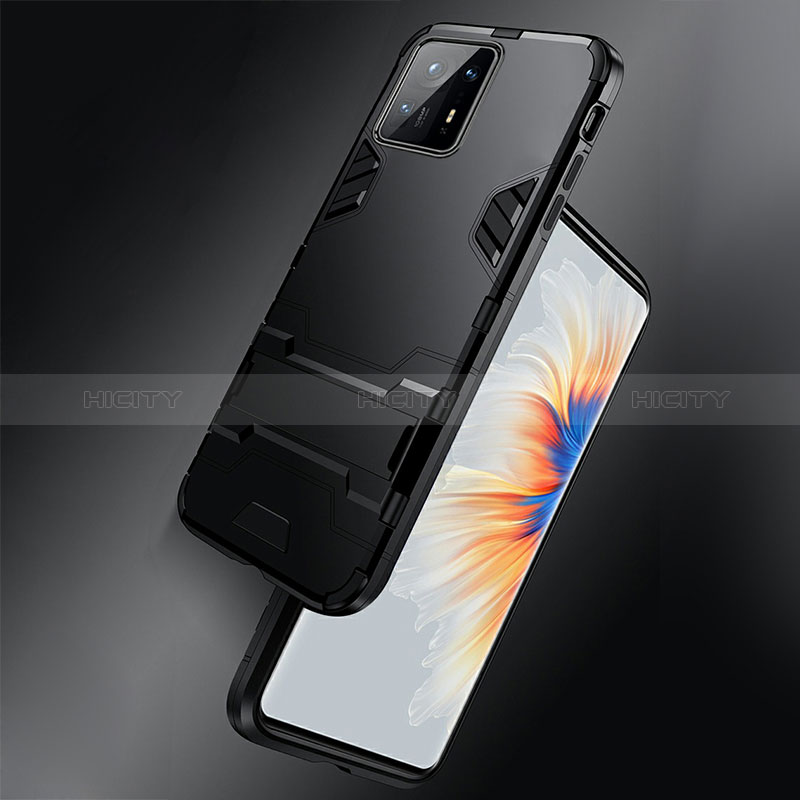 Coque Contour Silicone et Plastique Housse Etui Mat avec Support R01 pour Xiaomi Mi Mix 4 5G Plus