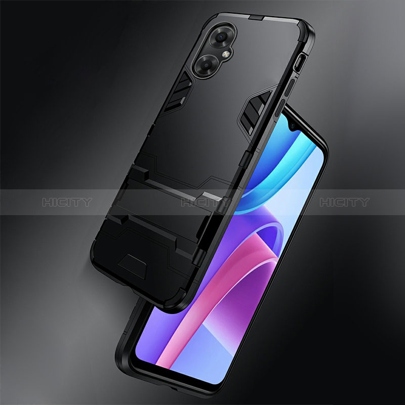 Coque Contour Silicone et Plastique Housse Etui Mat avec Support R01 pour Xiaomi Redmi Note 11R 5G Plus