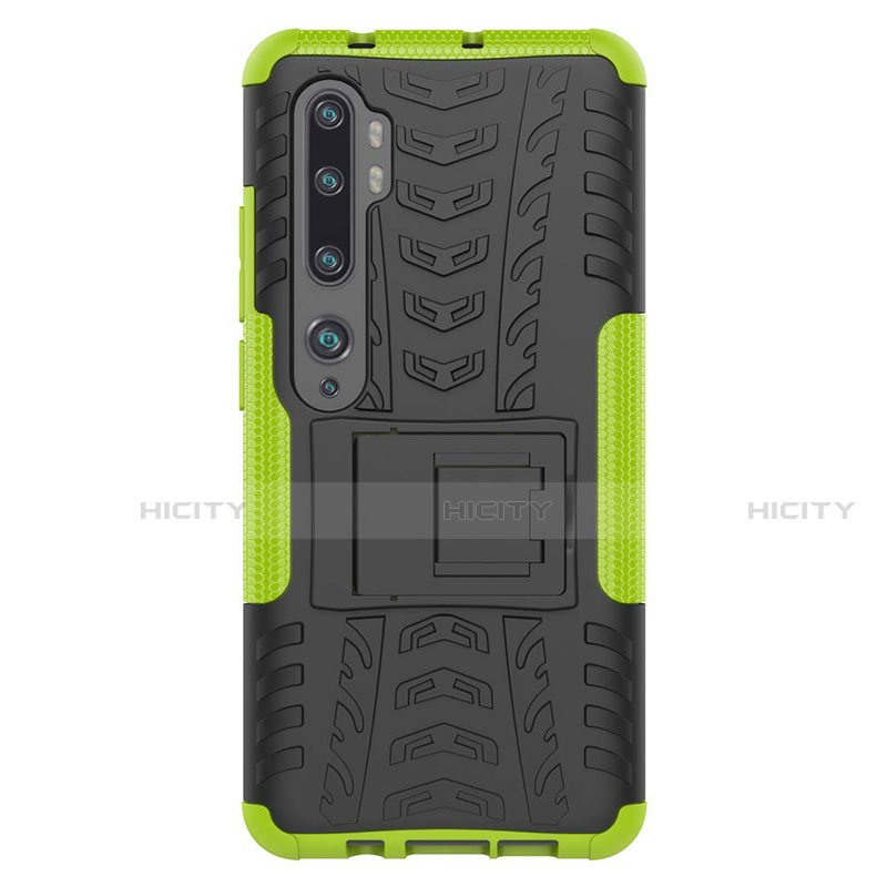 Coque Contour Silicone et Plastique Housse Etui Mat avec Support R02 pour Xiaomi Mi Note 10 Plus