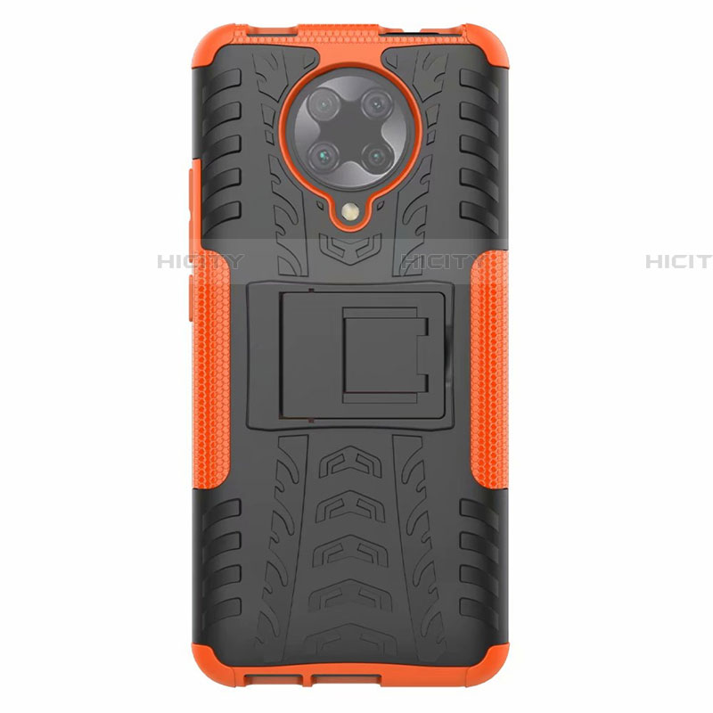 Coque Contour Silicone et Plastique Housse Etui Mat avec Support R02 pour Xiaomi Poco F2 Pro Plus