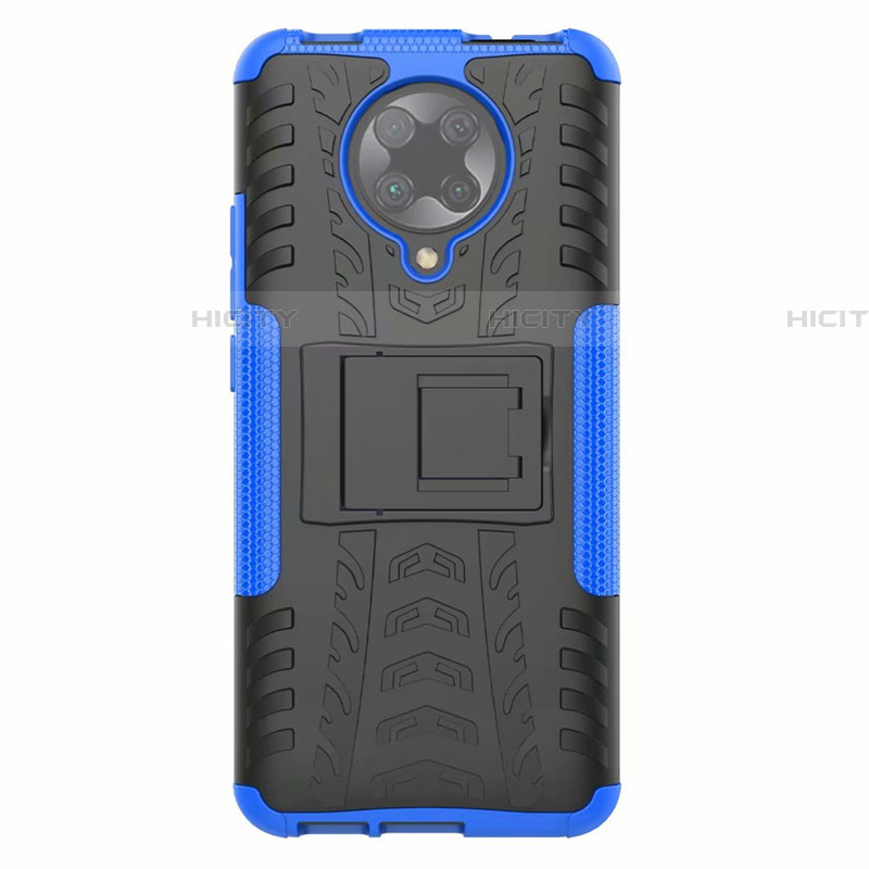 Coque Contour Silicone et Plastique Housse Etui Mat avec Support R02 pour Xiaomi Poco F2 Pro Plus