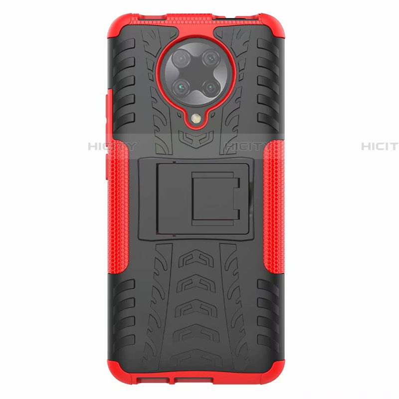 Coque Contour Silicone et Plastique Housse Etui Mat avec Support R02 pour Xiaomi Poco F2 Pro Plus