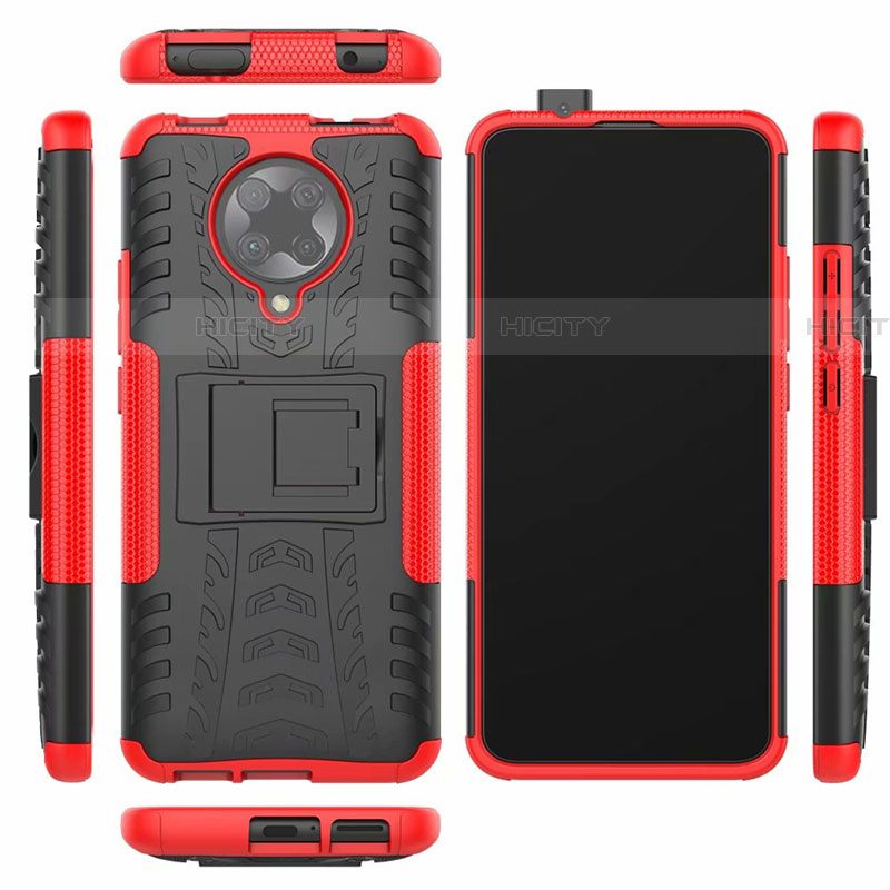 Coque Contour Silicone et Plastique Housse Etui Mat avec Support R02 pour Xiaomi Redmi K30 Pro 5G Plus