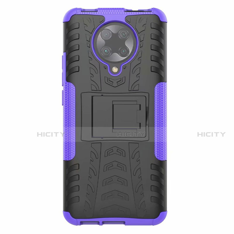 Coque Contour Silicone et Plastique Housse Etui Mat avec Support R02 pour Xiaomi Redmi K30 Pro Zoom Plus