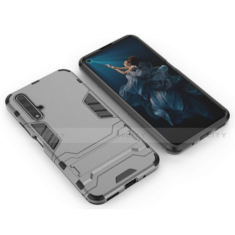 Coque Contour Silicone et Plastique Housse Etui Mat avec Support R03 pour Huawei Honor 20 Plus