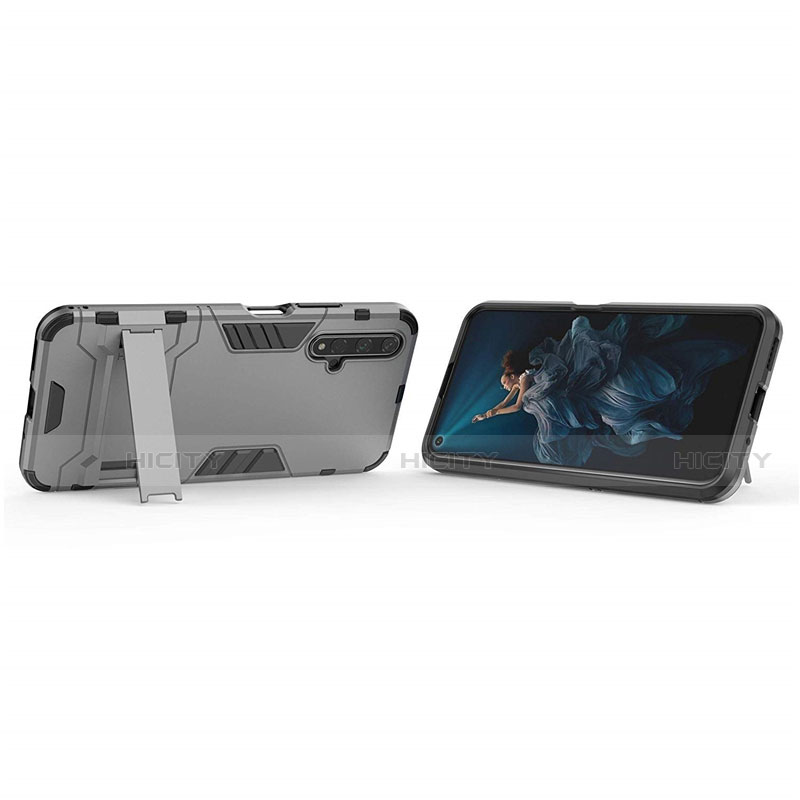 Coque Contour Silicone et Plastique Housse Etui Mat avec Support R03 pour Huawei Honor 20S Plus