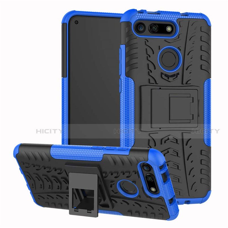 Coque Contour Silicone et Plastique Housse Etui Mat avec Support R03 pour Huawei Honor View 20 Plus