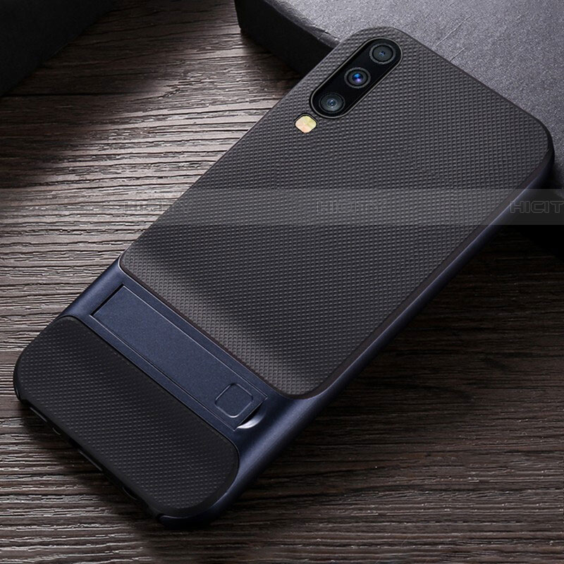 Coque Contour Silicone et Plastique Housse Etui Mat avec Support R03 pour Samsung Galaxy A90 5G Plus