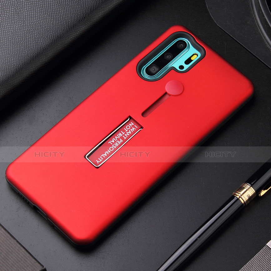 Coque Contour Silicone et Plastique Housse Etui Mat avec Support T01 pour Huawei P30 Pro New Edition Plus