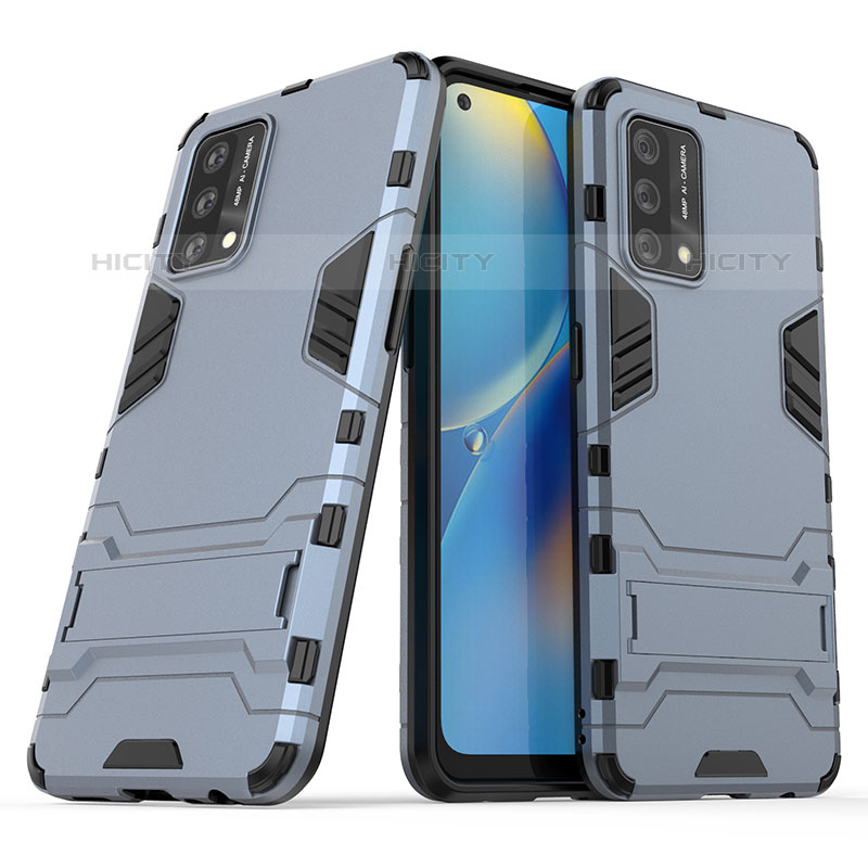 Coque Contour Silicone et Plastique Housse Etui Mat avec Support T01 pour Oppo A74 4G Plus