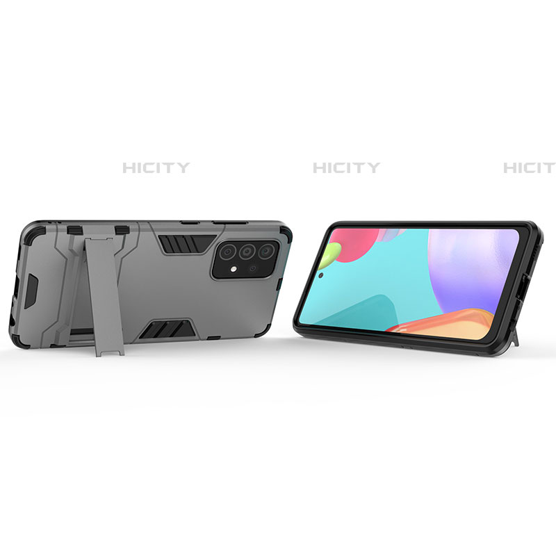 Coque Contour Silicone et Plastique Housse Etui Mat avec Support T01 pour Samsung Galaxy A52 4G Plus