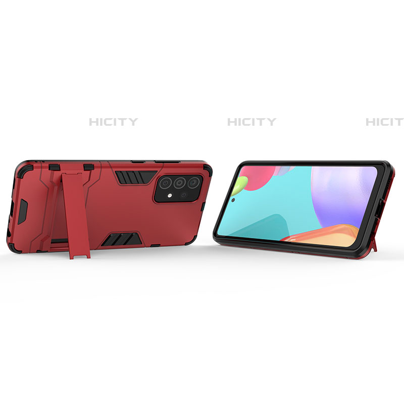 Coque Contour Silicone et Plastique Housse Etui Mat avec Support T01 pour Samsung Galaxy A52 4G Plus