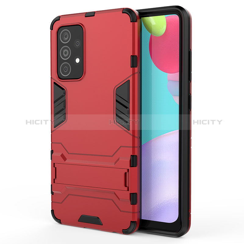 Coque Contour Silicone et Plastique Housse Etui Mat avec Support T01 pour Samsung Galaxy A52s 5G Plus