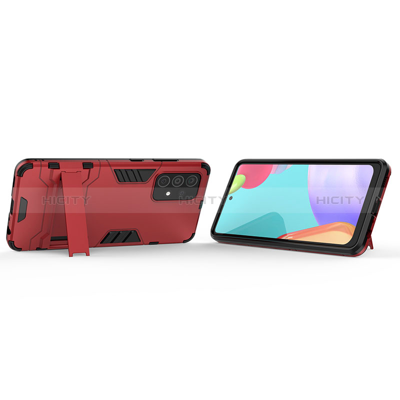 Coque Contour Silicone et Plastique Housse Etui Mat avec Support T01 pour Samsung Galaxy A52s 5G Plus