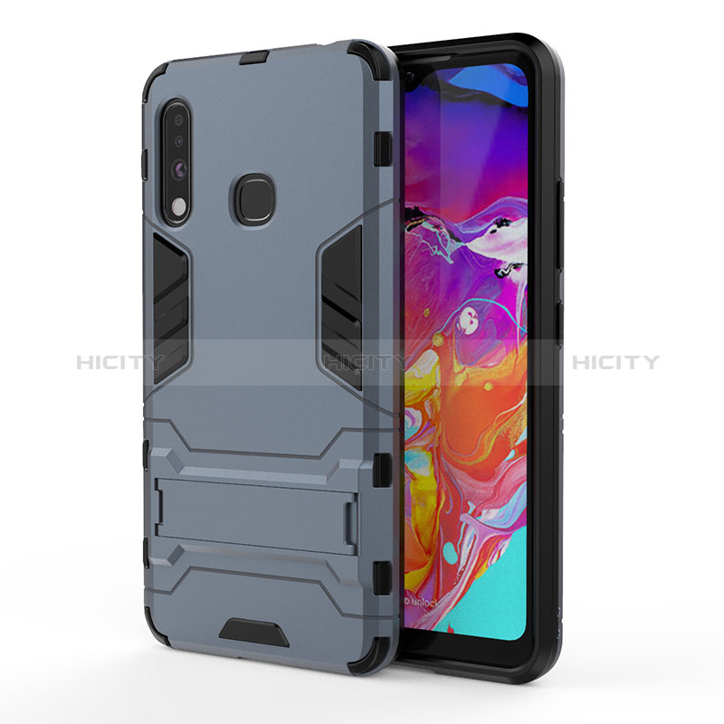 Coque Contour Silicone et Plastique Housse Etui Mat avec Support T01 pour Samsung Galaxy A70E Plus